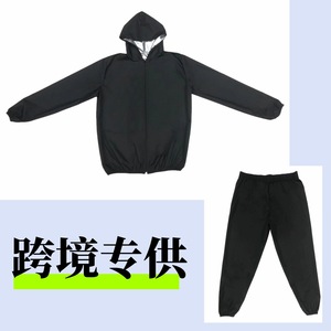 ชุดออกกำลังกายแบบมีฮู้ดมีซิป สีดำ สีเงิน XL2XL3XL4XL สำหรับฟิตเนส วิ่ง ออกกำลังกาย กระชับสัดส่วน - Product Image 4