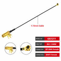 Câble RF 1.13MM 0.81MM MHF SMA Femelle à Montage sur Panneau PCB vers U.FL MHF Femelle, Antenne WIFI, Câble Coaxial RF Pigtail d'Extension
