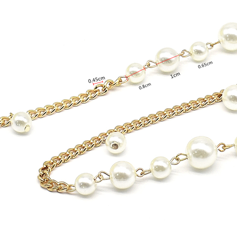 2022 Hot Sales Metal Handmade Pearl Wholesale Handmade Brass Beaded Chain for Decoration