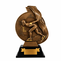 Trofeo de Patinaje sobre Hielo Weivista de Resina Bronce, Figura de Patinadora Femenina Hecha a Mano, Premio para Competencia de Patinaje sobre Hielo