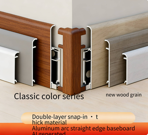 Zócalo de Aleación de Aluminio Ultrafino y Extremadamente Estrecho, Estilo Crema, Sin Necesidad de Pegamento, Sin Juntas - Product Image 2