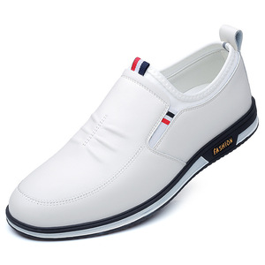 Mocassins blancs pour hommes à bout rond, à enfiler, avec doublure en maille respirante, semelle extérieure en caoutchouc, couleur unie, chaussures décontractées de conduite - Product Image 5