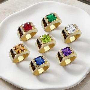 Anillos de Compromiso de Oro Sólido de 10K, 14K y 18K para Hombre con Piedras Preciosas, Anillo de Aniversario de Bodas con Gema de Corte Asscher Cuadrado de 2-5CT en Oro Real - Product Image 3