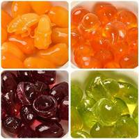 Vente flash : Bonbons gélifiés à la peau de raisin violet fruité 3D, emballés individuellement dans un sac, fabrication chinoise, prix d'usine