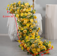 Chemin de table en fleurs roses et rouges très vendu, arche de mariage artificielle pour la décoration de mariage, chemin de table floral pour l'allée