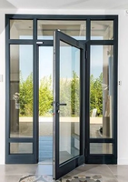 Portes battantes modernes à double battant en verre trempé insonorisé, en aluminium, pour entrée intérieure, jardin et salon extérieur