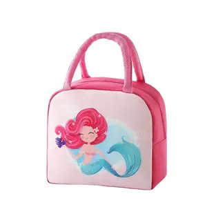 Customized Travel Camping Insulated Waterproof Cartoon Mermaid Thermal Insulation Aluminum Picnic Lunch Cooler Bag For Child