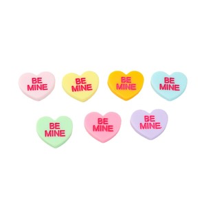Piezas de Corazón de Resina Bemine, Accesorios en Miniatura para Casa de Muñecas 3D, Colores Mezclados, Texto Be Mine, Materiales Decorativos de Dibujos Animados para Manualidades - Product Image 5