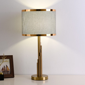 Lámpara de Mesa Moderna con Control Táctil, Cubierta de Tela, Acabado Dorado, Regulable, para Decoración de <span class=keywords><strong>Dormitorio</strong></span> y Comedor - Product Image 3