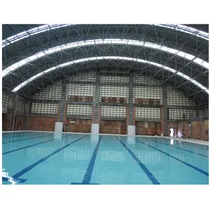 LFBJMB空间桁架弧形金属预制钢结构游泳池屋顶