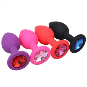 Brinquedo do sexo para homens direto Pequeno Silicone anal plug estimular para mulheres gays homens Silicone Anal Plug Jewel Butt Plug Sex Toy Para Anal