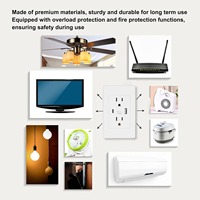 SLS 118 Type US Standard 15A Power Wall Socket Glass/PC Panel avec deux prises 2 Ports Type-C Chargeur USB 110-250V