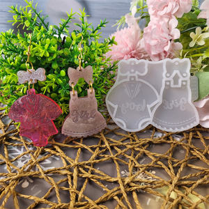 Moules de coulée en résine faits à la main pour bricolage ornements décoratifs Ins Style Silicone outils de bureau vêtements type boucles d'oreilles moule X0082-7 - Product Image 1