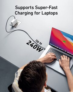 Cáp V3CC USB 4 Type C Cáp Sạc Dữ Liệu 40Gbps 240W Sạc Nhanh USB C Cho Macbook Thunderbolt3 Hợp Kim Nhôm Màu Đen TPV - Product Image 3