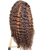 Ali Perruques cheveux humains Transparent 360 Deep Wave brésilien Grace vison suisse avant de lacet cuticule aligné brut dames pour les femmes HD