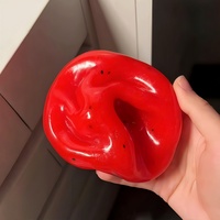 Jouet Squishy Transparent en Forme de Fruit, en TPR Souple, Donut Fraise, Anti-Stress, Jouet Sensoriel, Décoration de Bureau, Coffret Cadeau