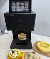 EVEBOT EB-FC1 Nouvelle Imprimante 3D Alimentaire Automatique Pleine Couleur à Encre Comestible pour Café et Aliments, Plateau Chauffant en Aluminium de Qualité Alimentaire, Construction PLA, USB/Filaire, WiFi