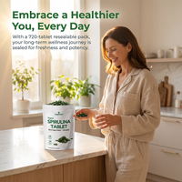 Aeglewell Comprimés de Spiruline 100% Biologique, Complément Nutritionnel en Vrac, Spiruline et Chlorelle Biologiques Mélangées, Meilleur Prix
