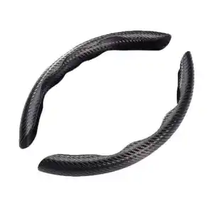 38cm Black Carbon Fiber Sport Auto Interior Accessory-Universal Steering Wheel Cover For Cars