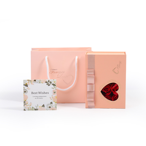 Caja de Regalo de Joyería con Collar de Corazón Rosa Grande Personalizado, Empaque de Papel Ecológico para Regalo del Día de la Madre - Product Image 2