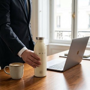 Mug de voyage isotherme en acier inoxydable, style tendance, avec couvercle anti-fuite, idéal pour la maison, le bureau, la voiture et les activités de plein air - Product Image 2