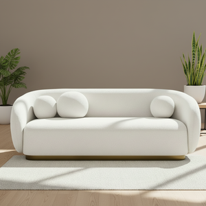 Sofá Modular de Esquina de Estilo Europeo Moderno, Ecológico, de Dos Plazas, Diseño Curvo de Lujo Ligero, con Cubierta de Cuero Sintético - Product Image 4