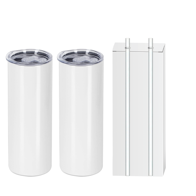 20oz tumbler with plastic straws