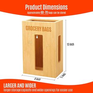 Dispensador de Bolsas de Basura de Bambú de Alta Calidad, Organizador de Bolsas de Basura, Soporte para Rollos de Bolsas de Basura para Cocina - Product Image 4