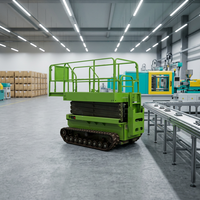 Plateforme de travail élévatrice mobile hydraulique à ciseaux sur chenilles tout-terrain