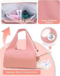 Échantillon gratuit Sac de sport personnalisé avec logo Sac de voyage tendance imperméable en polyester Sac de sport décoré de paillettes Sac de yoga - Product Image 2