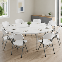 Table pliante ronde en HDPE, portable, imperméable, pour banquets, mariages, événements, repas en plein air