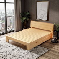 AILICHEN Vente directe Mobilier moderne de chambre à coucher de style lit double escamotable en bois massif avec rangement