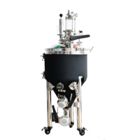 Réservoir de fermentation de bière conique 30L 55L 75L 105L en acier inoxydable de qualité alimentaire 304 mobile pour le brassage à domicile