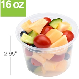 Microwavable Safe Injection Leakproof Disposable 8oz/16 oz PP Plastic Heavy Duty Sustainable Folding Deli Food Storage - Product Image 2