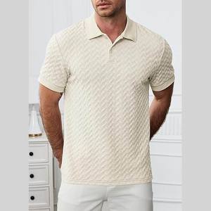 Polo en maille pour homme avec logo personnalisé, à carreaux Walf, manches courtes, texturé, décontracté, pour le golf, col polo, <span class=keywords><strong>t</strong></span>-shirt - Product Image 2