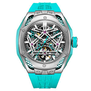 GELATU 6008 뜨거운 판매 스타일 사용자 정의 로고 oem 스켈레톤 속이 빈 스테인레스 스틸 뚜르비옹 자동 기계식 시계 - Product Image 1