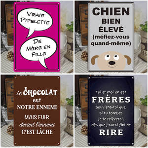 علامات جدارية فنية معدنية مزخرفة حسب الطلب 20*30 مطبخ شامبر بيكتون علامات قصدير عتيقة علامة معدنية فرنسا - Product Image 5