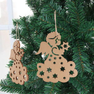 <span class=keywords><strong>Petit</strong></span> ornement de Noël <span class=keywords><strong>en</strong></span> <span class=keywords><strong>bois</strong></span> personnalisé pour arbre, décoration d'art de joyeux Noël, gravure, décoration murale - Product Image 3