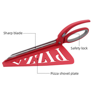 <b>Kitchen</b> <b>Scissors</b> Stainless Steel Red Pizza Cutter Multi Purpose Household Use - Product Image 3