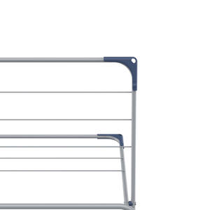 3層パウダースチール衣類乾燥ラック4フック付き格納式折りたたみ式衣類乾燥機スタンド折りたたみ式金属衣類乾燥エアラー - Product Image 2