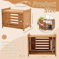 Caja Ocultadora de Router de Mimbre, Soporte para Wi-Fi, Estante, Caja de Almacenamiento para Proyector, Cubierta para Módem, Organizador Decorativo