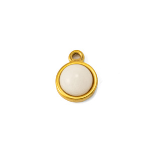 18 Karat Gold & Edelstahl Round Charm Anhänger Trendy DIY Halskette Ohrring Schmuck Zubehör Naturstein Halskette Ketten Typ - Product Image 5