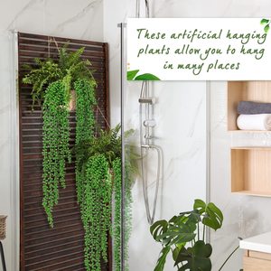 Fougères de Boston artificielles suspendues et fausses lierre, écologiques, pour <span class=keywords><strong>d</strong></span>écoration de mariage et de Noël, plantes vertes durables pour l'extérieur - Product Image 4