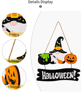 Hot Selling Halloween Party Decorations Ghost Festival <strong>Witch</strong> <strong>Alphabet</strong> Hanging Layout with Pumpkin Dwarf Wooden Pendant - Product Image 5