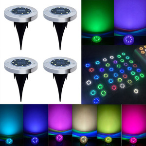 Lampe solaire souterraine 8 LED en acier inoxydable, étanche, pour jardin, pelouse, allée extérieure - Product Image 1