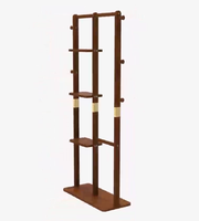 Porte-vêtements double couche, Portemanteaux en bois personnalisables avec logo, Porte-manteaux avec étagère, Porte-vêtements moderne