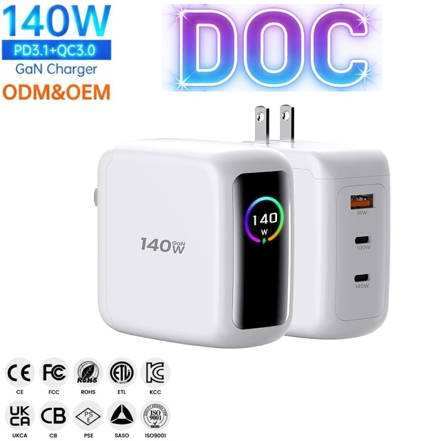 140W 100W 18W Usb Type c Laptop Multi Charger Mobile PD Gan Fast Charger Factory Custom Adapter for iphone macbook Ipad Tablet