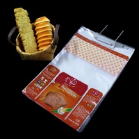Bolsas de pan con fuelle inferior de LDPE de grado alimenticio, duraderas, termosellables, con asa de alambre para panadería y empaque de sándwiches