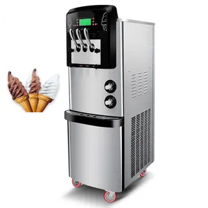 36-42L/h 3 flavor Soft Ice Cream Machine Floor Standing Commercial Ice Cream Machine