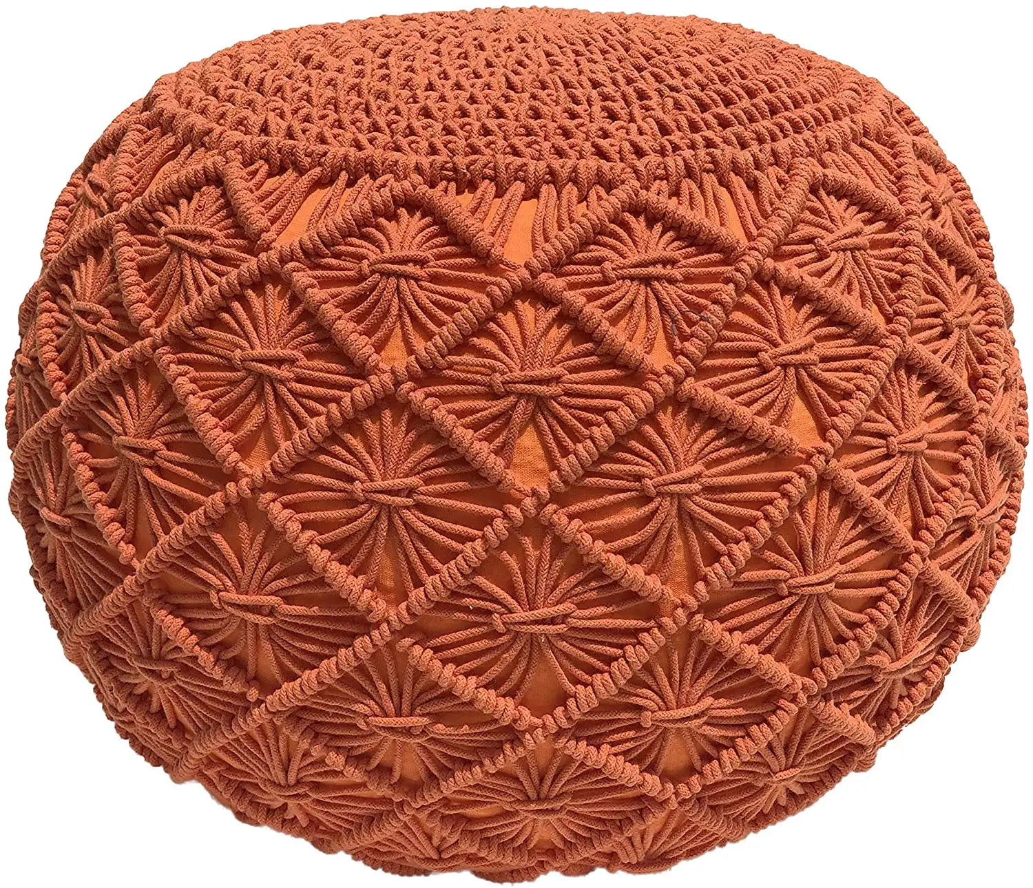 새로운 디자인 수제 코튼 Macrame Pouf 인도